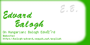 edvard balogh business card